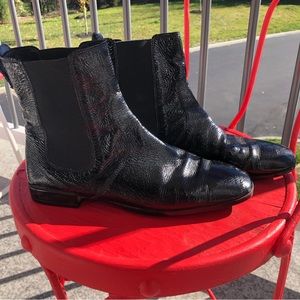 HOGAN patent ankle boots leather black 6.5